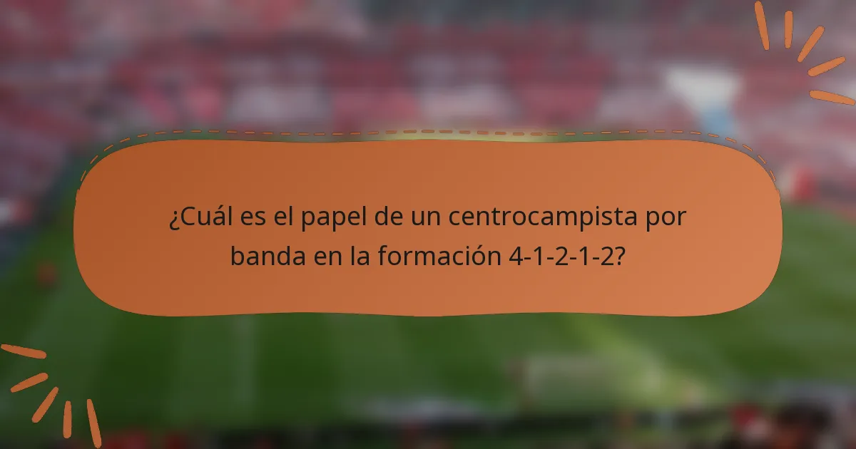 ¿Cuál es el papel de un centrocampista por banda en la formación 4-1-2-1-2?