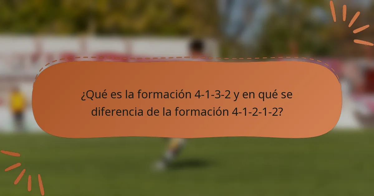 ¿Qué es la formación 4-1-3-2 y en qué se diferencia de la formación 4-1-2-1-2?